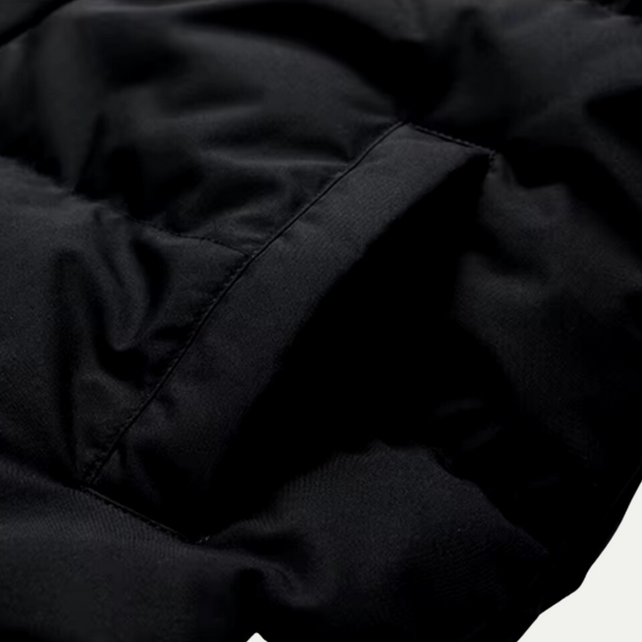 Sleek unisex insulated puffer parka, combining urban winter style with ultimate warmth for extreme cold weather.