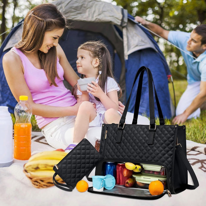 Insulated lunch bag for adults. Spacious, keeps food fresh for work or travel. Durable, sleek design, easy to carry.