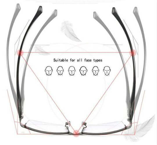 Lightweight adult progressive glasses, intelligent design for clear reading & distance vision correction.