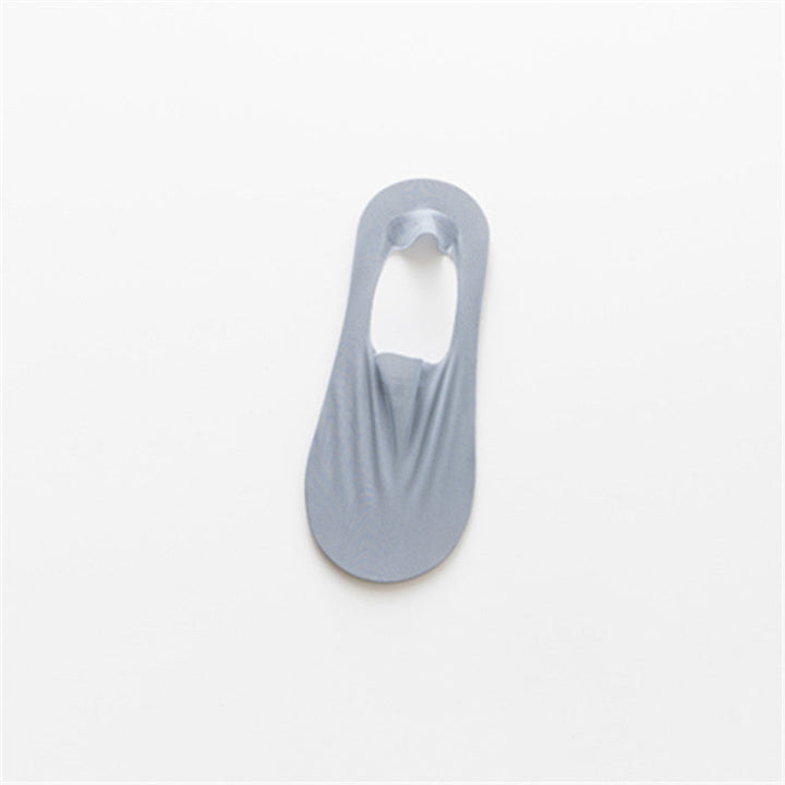 Close-up of the breathable knit pattern on the unisex invisible ice silk socks