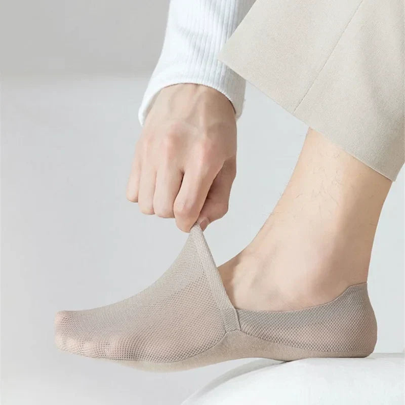 Breathable, comfortable invisible no-show socks with anti-slip grip for active or casual use.