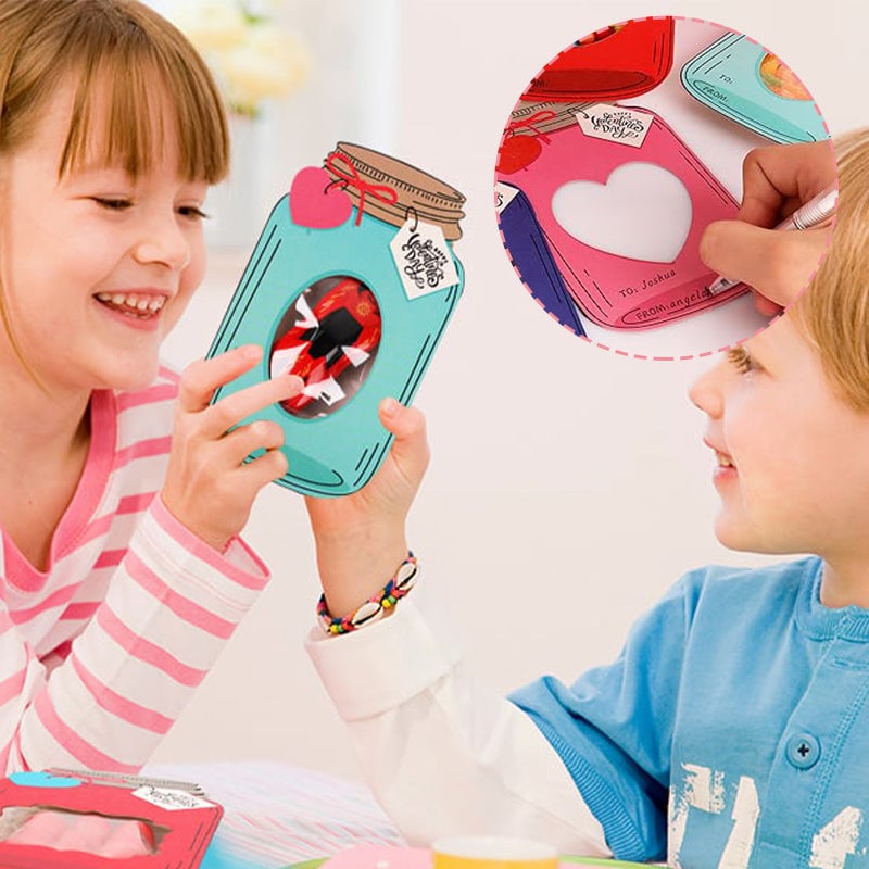 Eco-friendly papercraft kit for kids, includes materials for a unique wishing jar card