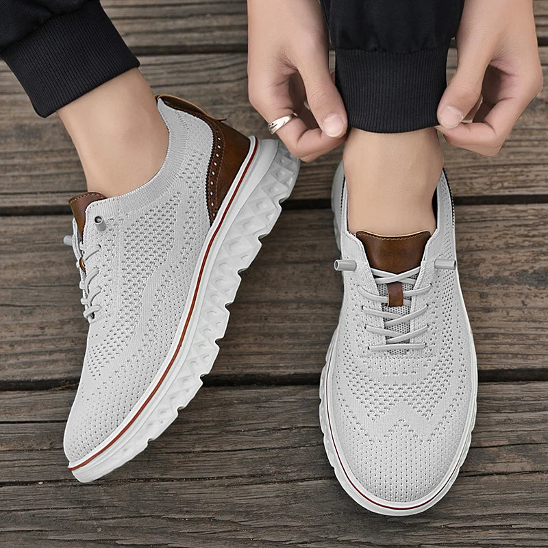 Lightweight athletic knit sneakers, designed for breathability and joint-friendly cushioning