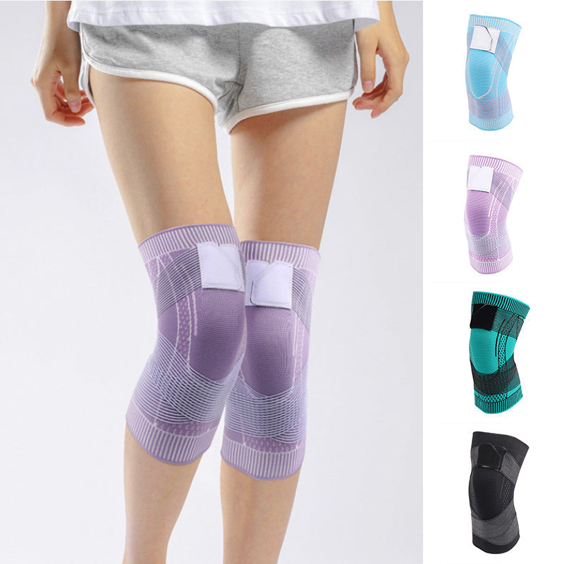 Unisex knitted compression knee sleeve supporting joint during exercise, injury recovery & athletic protection