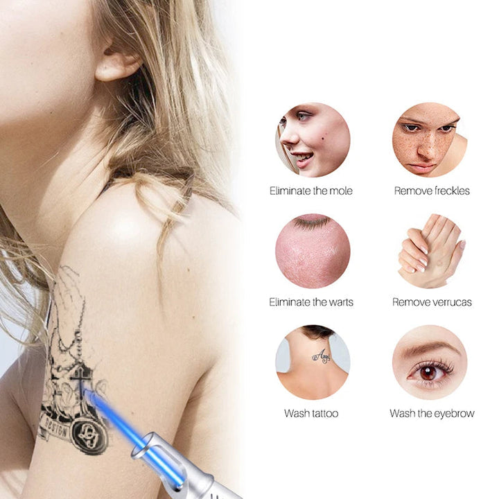 Advanced laser pen for effective at-home beauty treatments. Target moles, tattoos, & age spots.