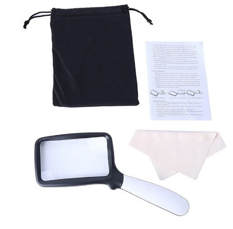 Portable LED magnifying glass with light for easy reading. Essential visual aid for seniors, fine details & hobbies.
