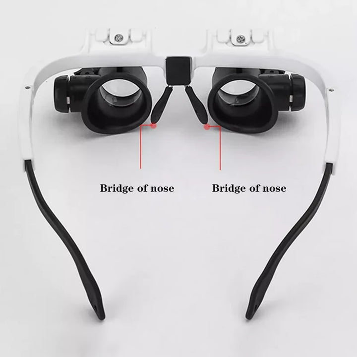 Ergonomic LED precision magnifying glasses for model building, watch repair, and intricate hobbies.