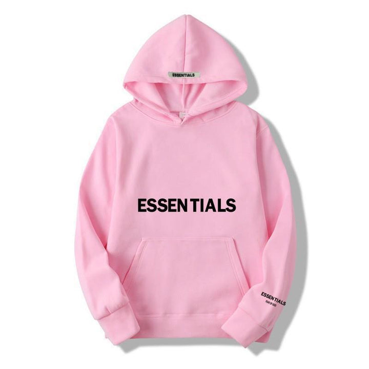 Soft fabric detail of a letter print unisex pullover hoodie, offering ultimate everyday comfort.