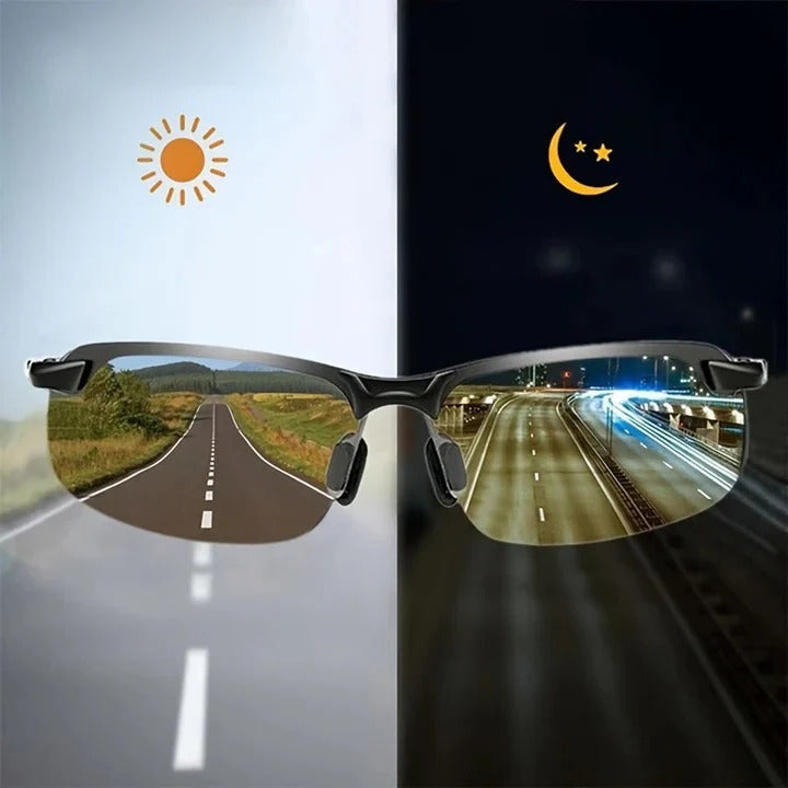 Unisex light-adaptive polarized sunglasses, ideal for outdoor sports, driving. UV protection & glare reduction.