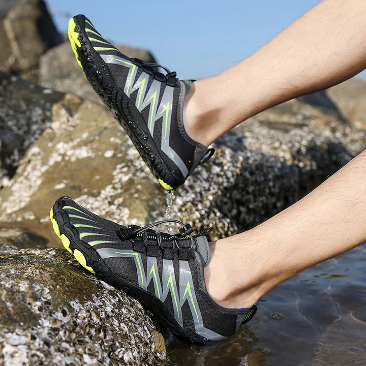 Lightweight barefoot exercise shoes, flexible sole for natural gait & foot strength.
