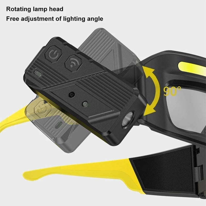Waterproof headlamp with adjustable strap for comfortable wear during cycling or running.