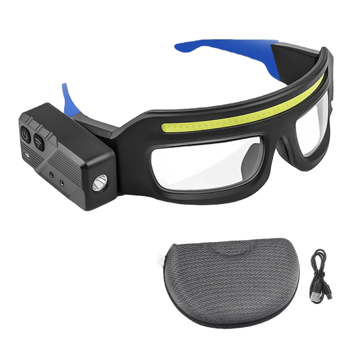 Side view of the USB rechargeable headlamp, demonstrating its compact size.
