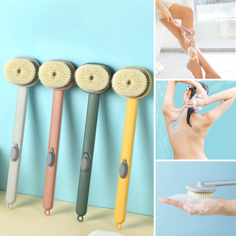 Unisex long handle bath back scrubber massage brush for exfoliating and skin care