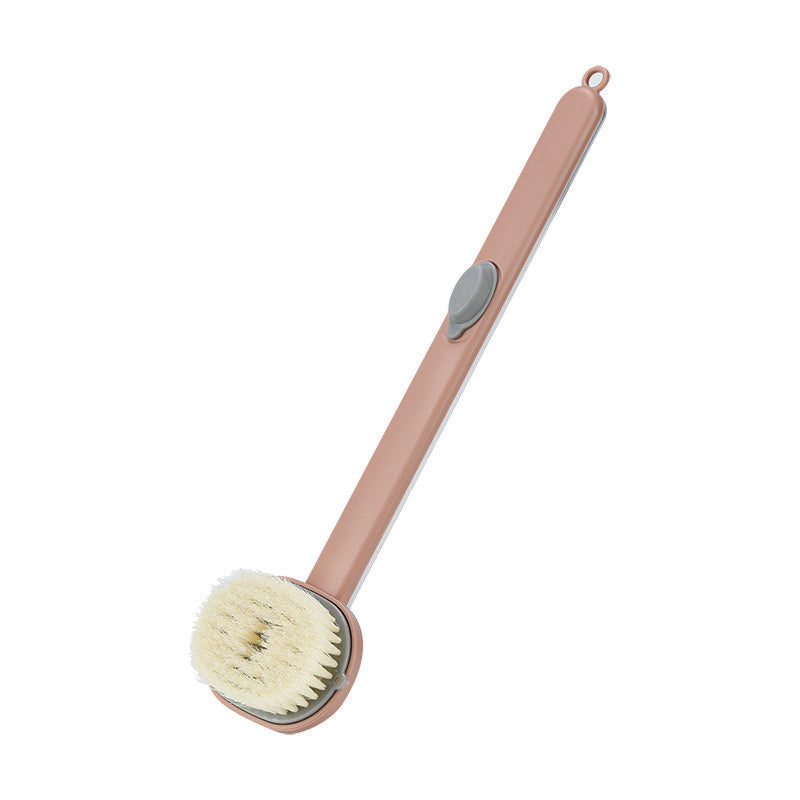 Practical bathroom accessory: a long handle bath and back massage cleaning brush
