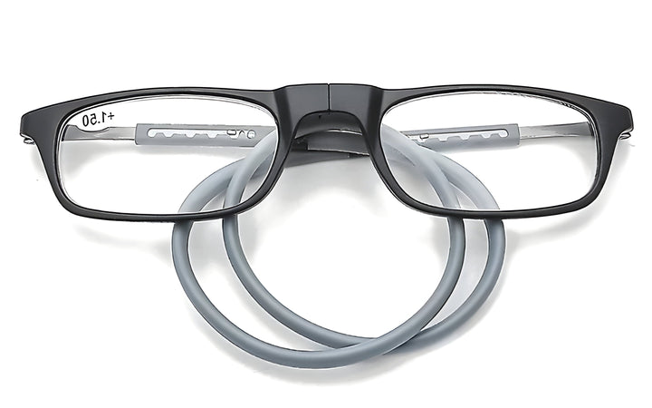 Unisex magnetic neck hanging reading glasses for convenient, portable vision aid. Easy-to-wear eyewear.