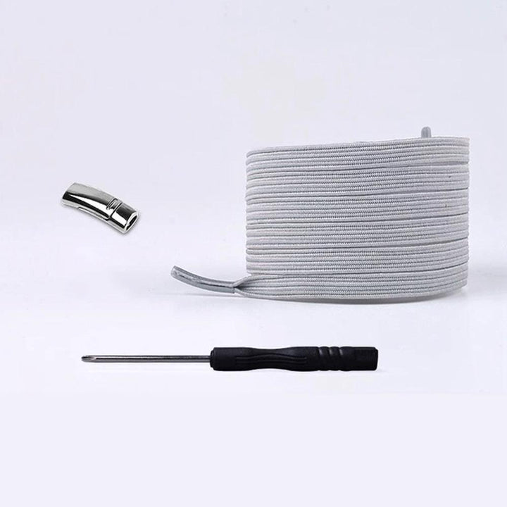 No-tie magnetic shoelaces in a stylish purple, practical for daily wear