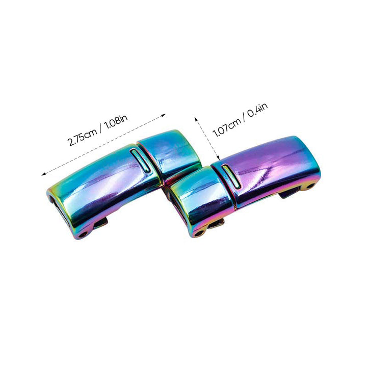 Close-up of the interlocking mechanism of a zinc alloy magnetic shoelace buckle