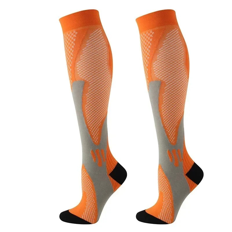 Unisex medical compression stockings, providing leg support & improved circulation for daily comfort.