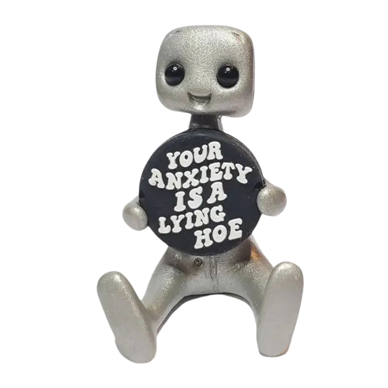 Resin mental health robot, a comforting and inspirational desk decoration
