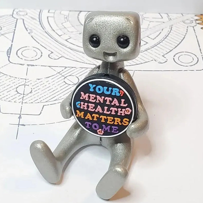 Mental health robot, an inspirational desk accessory and wellness gift