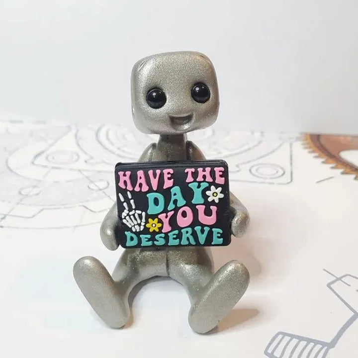 Unisex resin robot, a thoughtful mental health desk companion gift