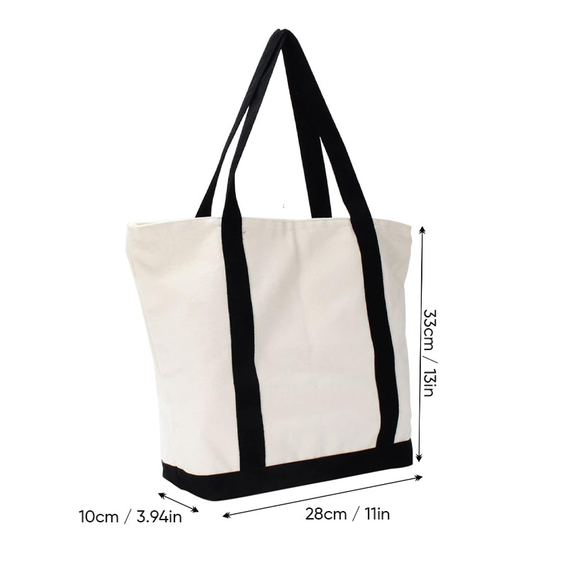 Interior shot of the mini canvas tote bag, revealing its clean and spacious compartment