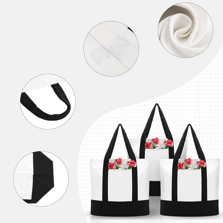 Close-up of the durable canvas material of the mini tote bag, highlighting its texture and quality