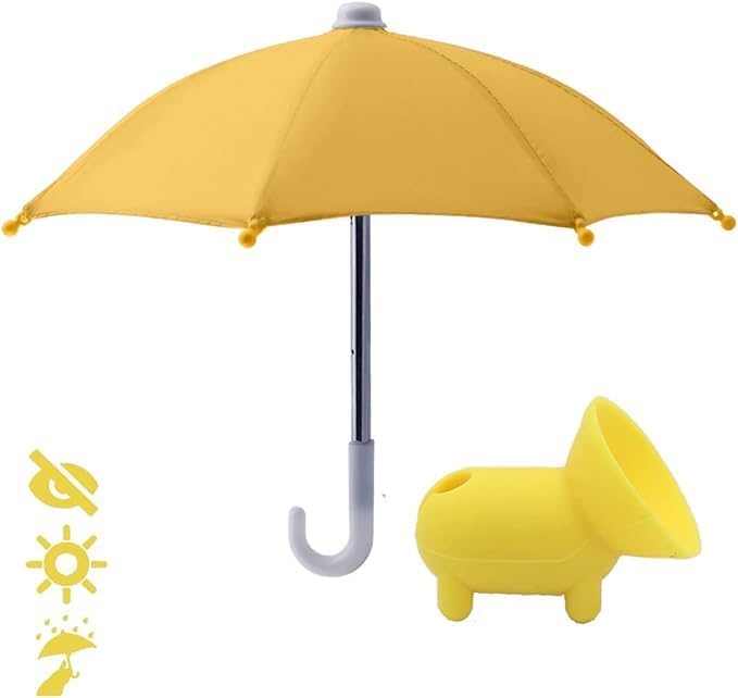 Unisex mini phone umbrella in vibrant color, sun protection for your device, unique car decor