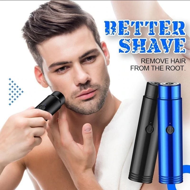 Unisex mini portable electric shaver, fast USB rechargeable for travel grooming