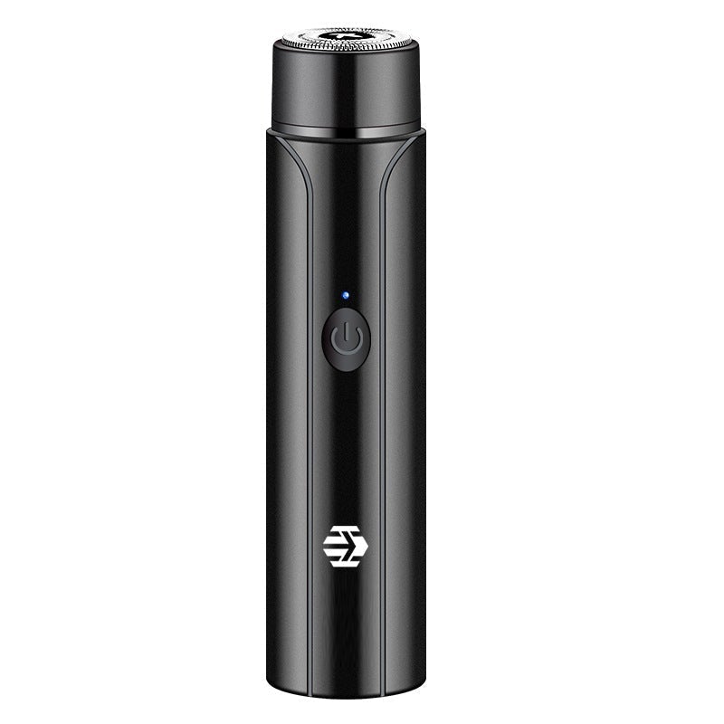 Electric shaver with charging cable, highlighting its fast USB recharge feature