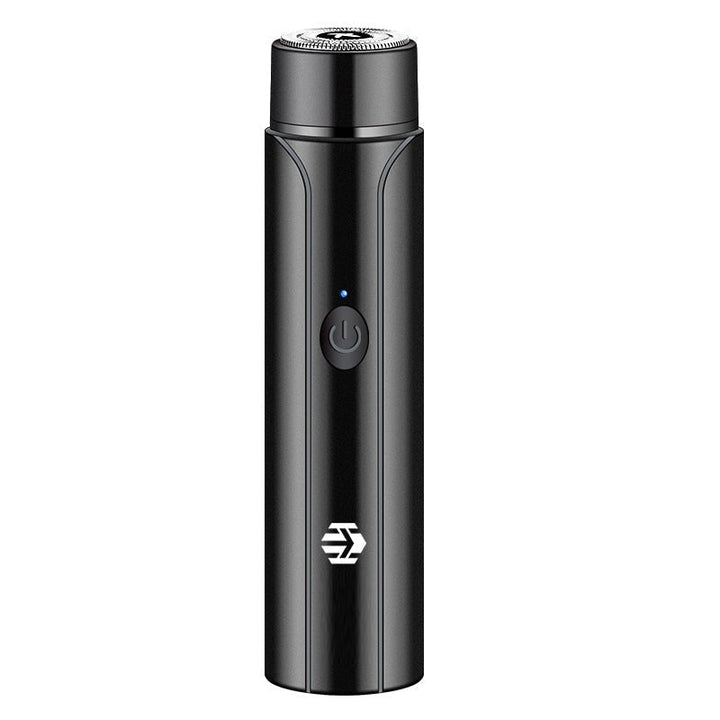 Electric shaver with charging cable, highlighting its fast USB recharge feature