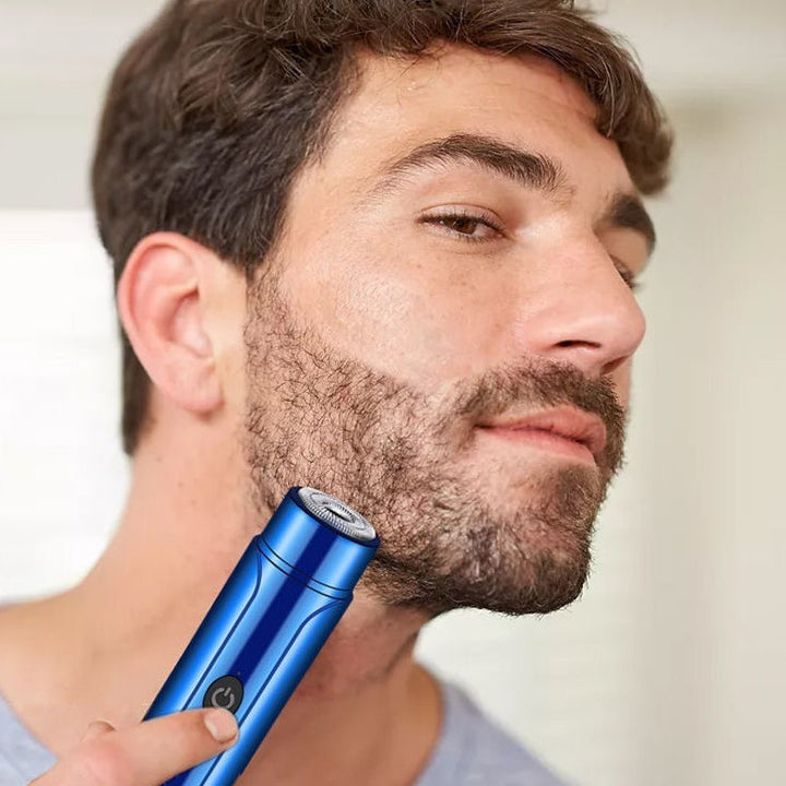 Compact travel size electric shaver, waterproof & rechargeable for personal care