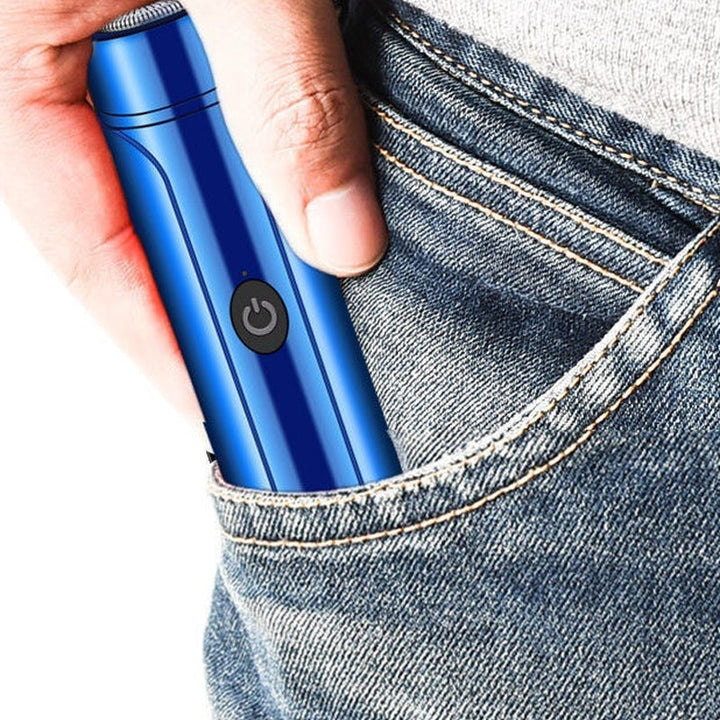 Mini electric shaver with USB charging port, perfect for travel & quick shaves