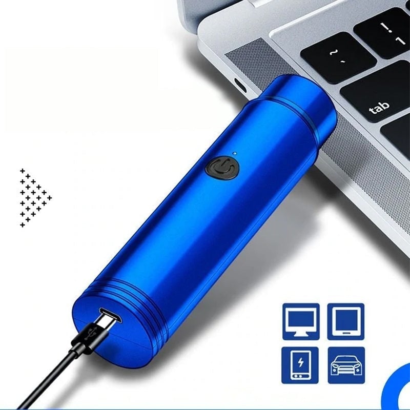 Ergonomic portable electric shaver, comfortable grip for unisex personal care