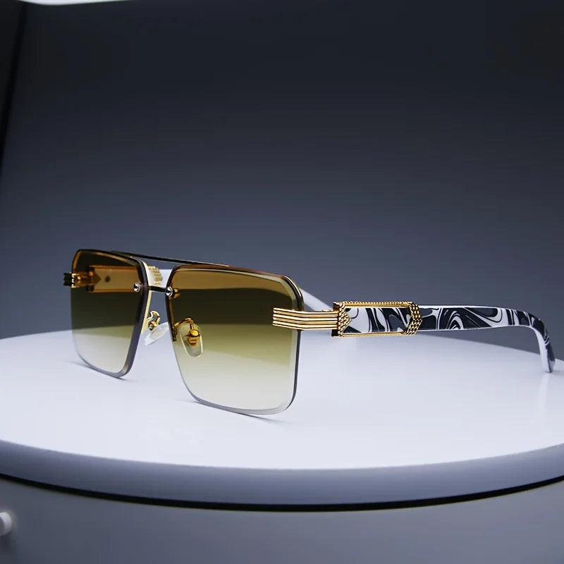 Close-up of stylish unisex aviator sunglasses, black lenses, silver metal frame, essential fashion accessory.