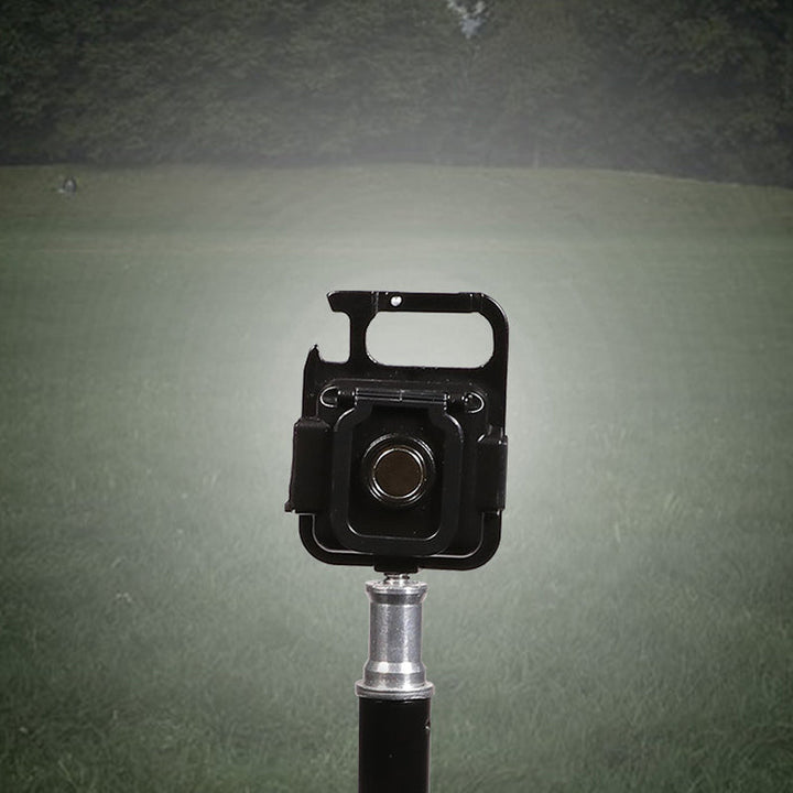 Multifunctional gadget: keychain emergency light attached to a backpack