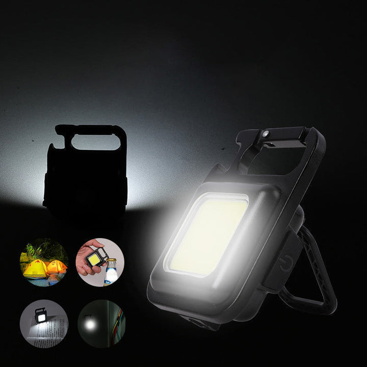 Rechargeable keychain emergency light, ideal for camping and outdoor use