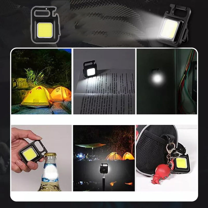 Waterproof COB flashlight keychain for emergencies and everyday carry