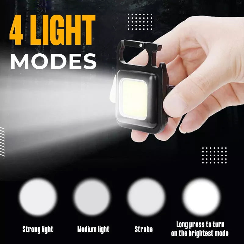 Compact everyday carry (EDC) gadget: multifunctional keychain emergency light