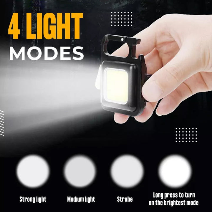 Compact everyday carry (EDC) gadget: multifunctional keychain emergency light