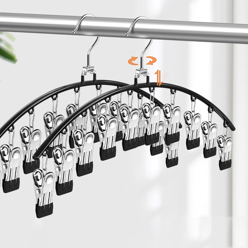 Ergonomic stainless steel clothes hanger, simplifying laundry tasks and improving closet organization.
