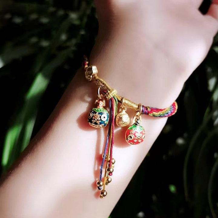 Unisex ethnic Reincarnation bracelet, adjustable cord for comfortable wear & symbolic meaning