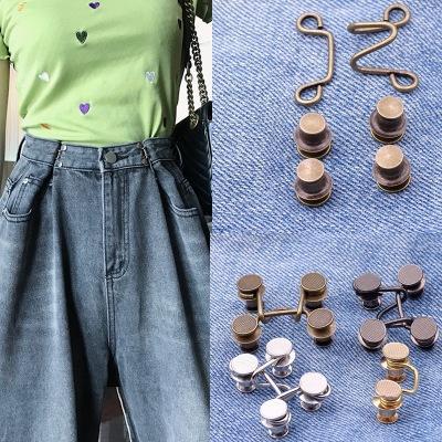 Fashionable metal waist buckle, instant no-sew solution to tighten pants, versatile garment helper