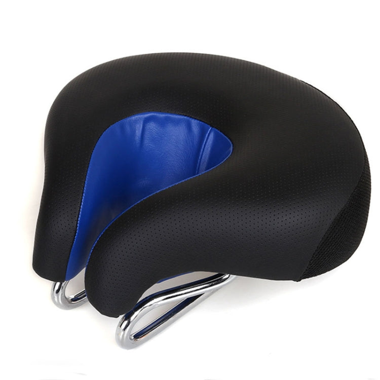 Ergonomic nose-less bike seat, unisex design with thick padding for shock-absorbing comfort on long rides.