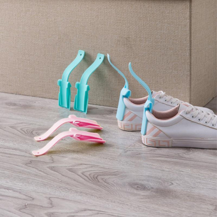 Detail shot of the shoe helper's curve, ensuring smooth ingress for feet into various shoe types