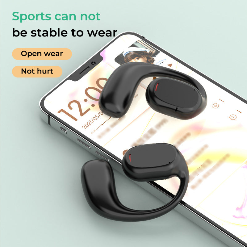 User wearing open ear wireless headphones during an outdoor run, emphasizing sports & fitness use