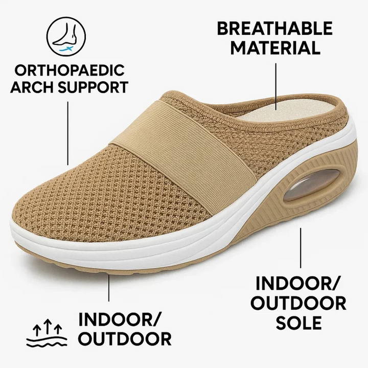 Easy slip-on unisex orthopedic slippers for daily support. Comfort footwear, breathable, lightweight, and ergonomic.