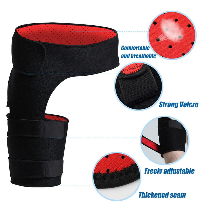 Adjustable orthopedic hip support for men & women. Ideal for sciatica, osteoarthritis & hip joint pain relief.