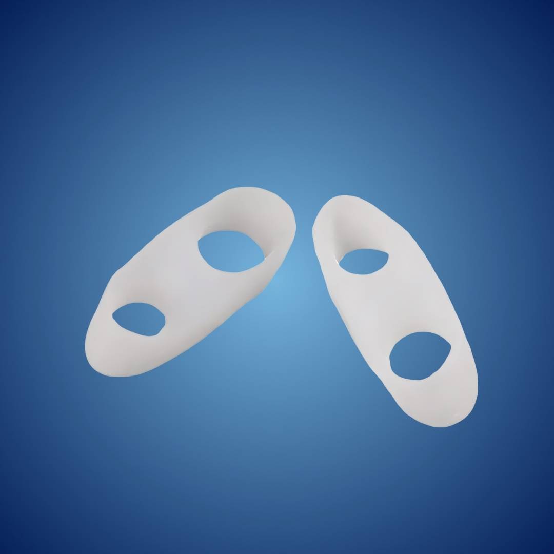 Soft silicone toe spacers for bunion corrector & hammertoe relief. Comfortable foot alignment and pain relief.