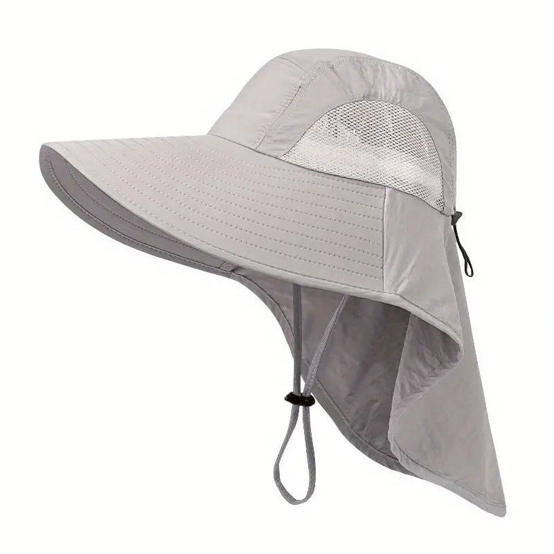 Dark blue unisex fisherman sunhat with breathable fabric and full neck protection